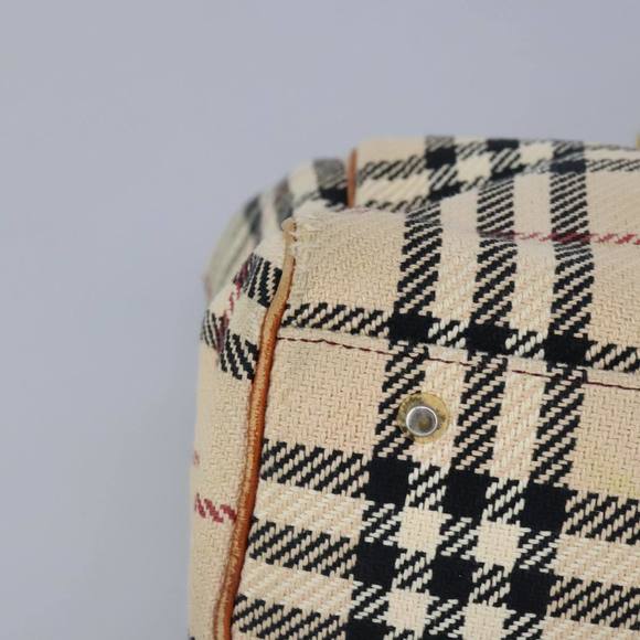 BURBERRY Nova Check Tote Bag Canvas Beige Gold Auth 98863 - Picture 14 of 16